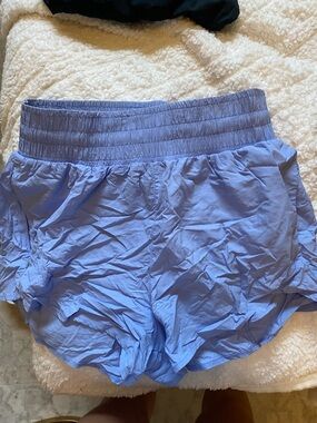 Light Lavender Smocked Waist Casual Shorts